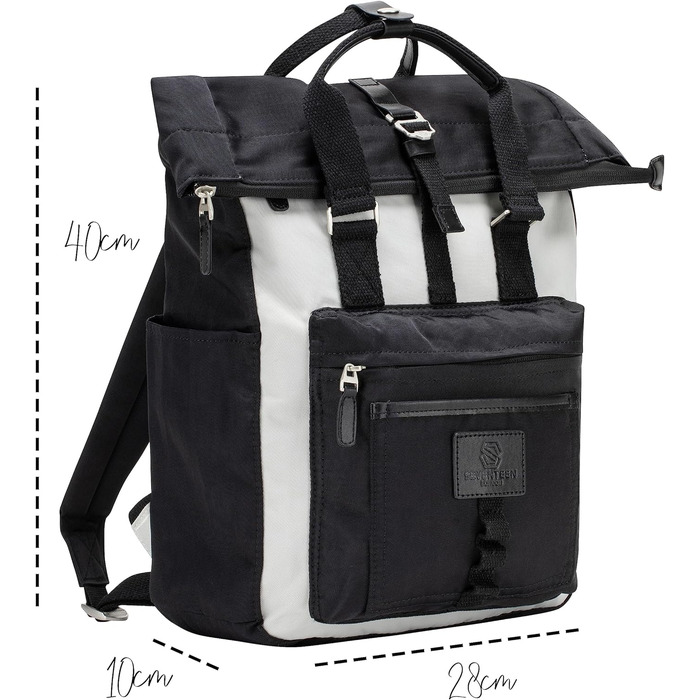 Сучасний і стильний рюкзак Canary Wharf з дизайном верхньої частини cassian fatten ro ідеально підходить для 15-zo-aptops (Cream & Black, L)