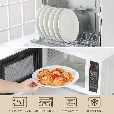 Набір посуду MALACASA LEILA Weiß для 6 осіб, 18 предметів, порцеляна, скандинавський стиль, білий