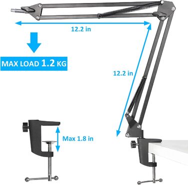 Стійка для мікрофона HyperX QuadCast з поп-фільтром та тримачем YOUSHARES - сумісна з QuadCast S, Fifine AM8, Blue Yeti, Razer Seiren Mini V3