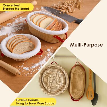 Набір для випічки хліба: корзинка з бавовняного шнура, набір для закваски, аксесуари для випічки, дріжджовий міксер, скребок для тіста, для початківців
