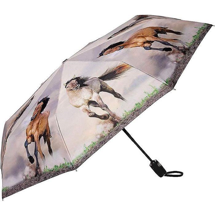 Парасолька Кишенькова парасолька Дикі коні Вітрозахисні Автоматичні Компактні Стабільні Легкі