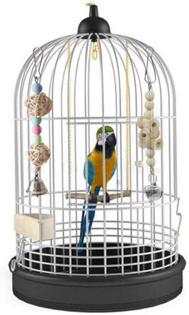 Різнокольорові іграшки для папуг для пташиної клітки підвісні гойдалки дзвіночки Гамак сідала жувальні іграшки для папуги з натурального дерева (набір 3), 10 шт.