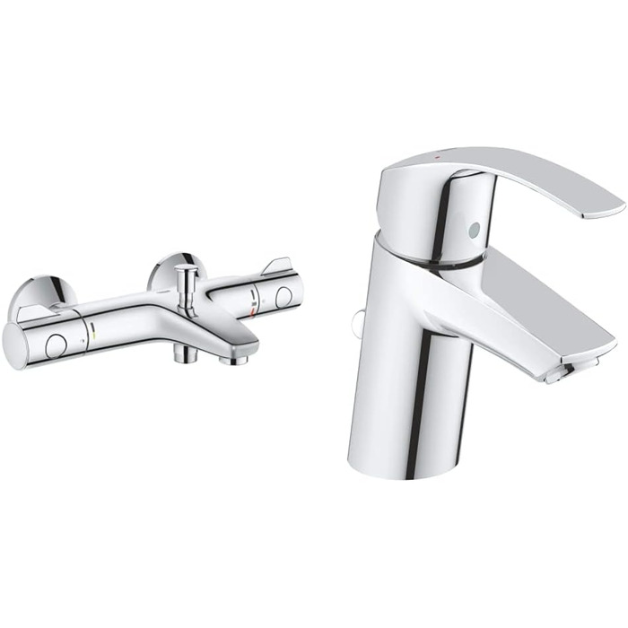 Змішувач для ванни Grohe Grohtherm 800, термостатичний, хром, 34567000 (з S-з'єднаннями)