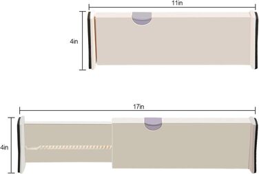 Перегородки для шухляд, 11'-17 розширювана перегородка для комода, 4 PCS