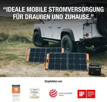 Jackery Explorer 1000: Портативна електростанція з акумулятором 1002Wh, 230V/2000W, USB, QC, для кемпінгу та подорожей (в комплекті 2 сонячні панелі по 100W)