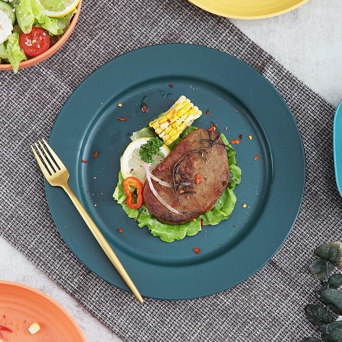 Набір посуду Kyraton з пластику 20 предметів: тарілки, чашки, миски. Небиткий, легкий, для кемпінгу. Безпечний для миття в посудомийній машині. Сервіз на 4 особи. Багато кольорів.