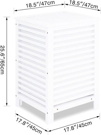 SMIBUY Великий кошик для білизни з бамбука з кришкою для зберігання одягу, іграшок та рушників (горіх) (білий)