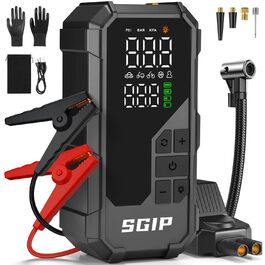 Powerbank-пусковий пристрій 26800mAh Starthilfe 7000A для автомобілів з компресором та ліхтариком, сумісний з бензиновими та дизельними двигунами (до 8.0L)