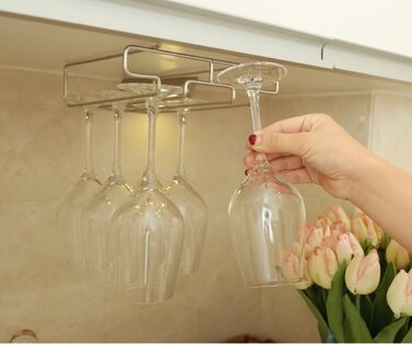 Підставка для склянок BAFVT – 2-ярусна, з нержавіючої сталі, для кріплення під шафу, органайзер для зберігання склянок