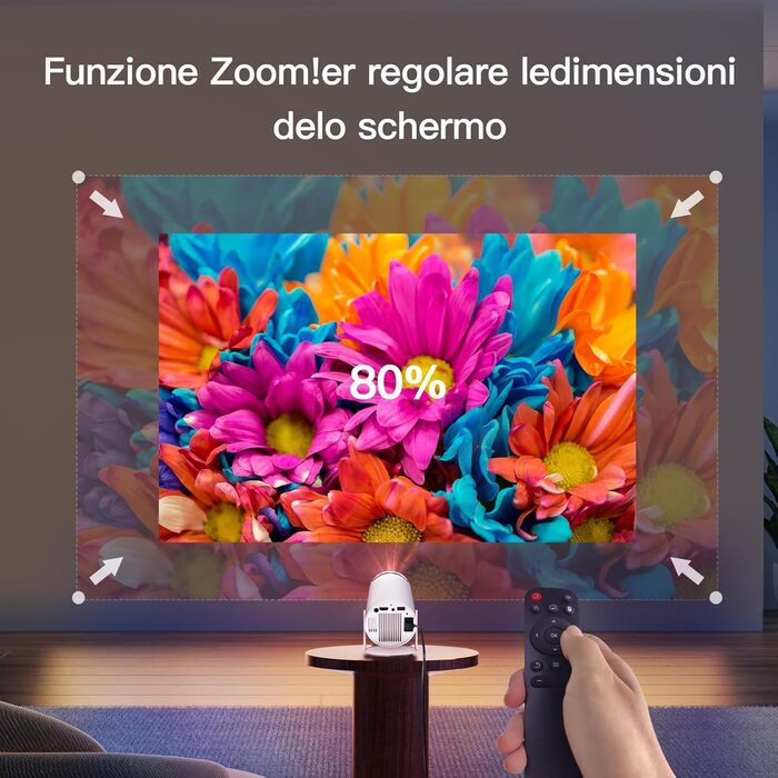 Портативний проєктор LYNCAST HY300 Pro: Wi-Fi, Bluetooth, Android 11, 1080P/4K, обертання 180°, для дому та на вулиці