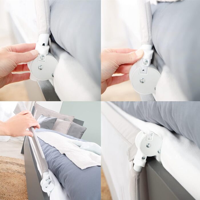 Захисний бортик для ліжка Roba Klipp-Klapp 100 см - сірий (100x40 см) для немовлят та дітей. Складний бортик від випадання для дитячого ліжечка.