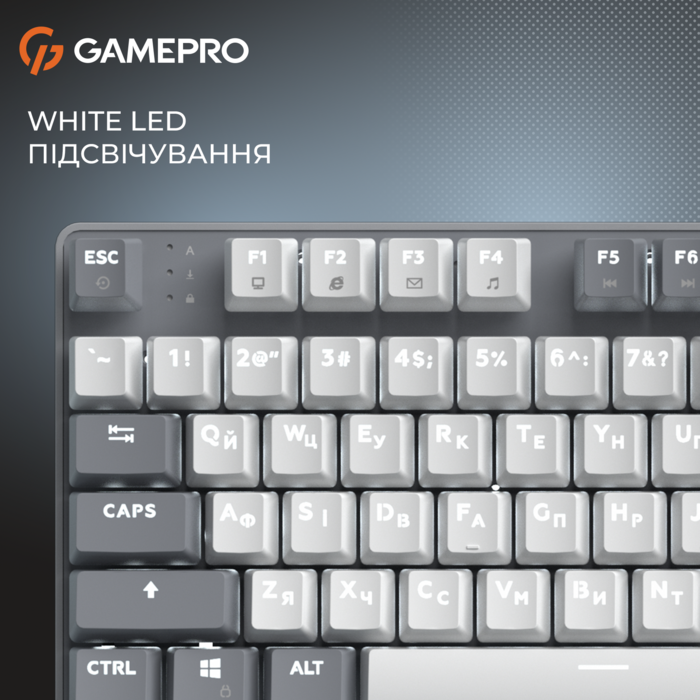 Дротова механічна клавіатура GamePro Genesis Metallic (MK110G) 87% Red switches