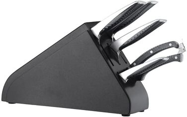 Набір кухонних ножів WILDMOK 6 предметів з блоком. Ультрагострі ножі з нержавіючої сталі з ABS-ручкою. Азіатський набір ножів для кухні