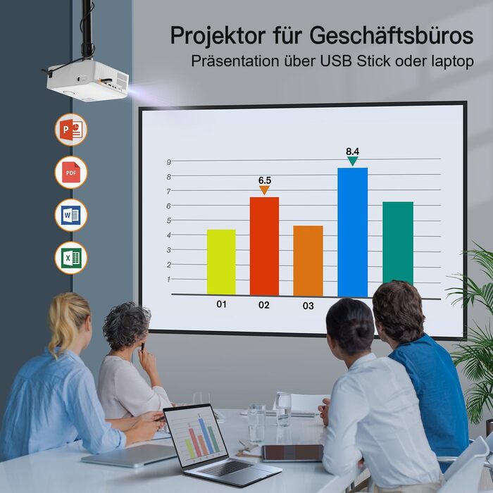 Проектор XuanPad з AI-автофокусом та сертифікацією Netflix, WiFi, Bluetooth, 30000 лм, 1080P, поворотний на 210°, автоматична корекція Keystone, система видалення пилу та відведення тепла