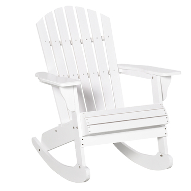 Садове крісло Outsunny Adirondack Крісло-гойдалка Крісло-гойдалка 77 x 94 x 97 см, білий, стійкий до погодних умов, ідеально підходить для саду та балконних меблів