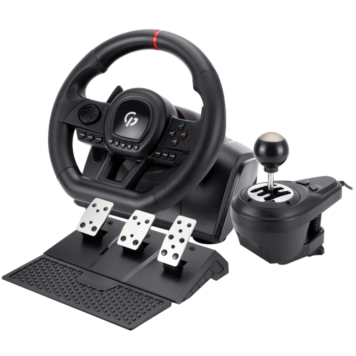 Ігрове кермо GamePro RW038PM з педалями та коробкою передач PC/XBOX360/XBOXONE/SWITCH/PS3/PS4