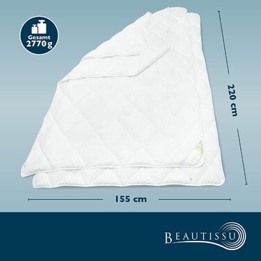Beautissu Комплект постільної білизни 4 сезони: легка літня та тепла зимова ковдра (155x220 см) – антиалергенна, дихаюча, BeauNuit JD