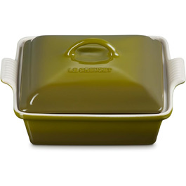 Каструля Le Creuset Heritage з кришкою, чавунна, квадратна, 22,9 см, біла (Leaf It to Me)