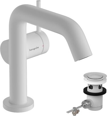 Змішувач для ванної кімнати Hansgrohe Tecturis S Fine з Push-Open та EcoSmart+ - економічний, витяжний, висота виливу 110 мм, матове покриття