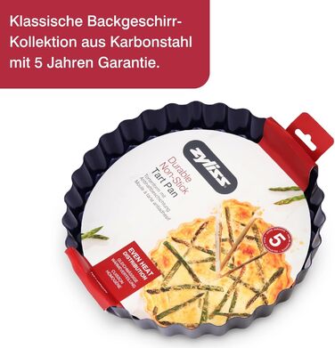 Форма для випічки Zyliss E980194 Springform, з антипригарним покриттям, з вуглецевої сталі, темно-синього кольору, з плоскою основою, 25 см