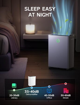 Електричний осушувач повітря 12л/24г з автоматичним та безперервним зливом (шланг у комплекті), для спалень та підвалів, LED-дисплей, тихий, з таймером