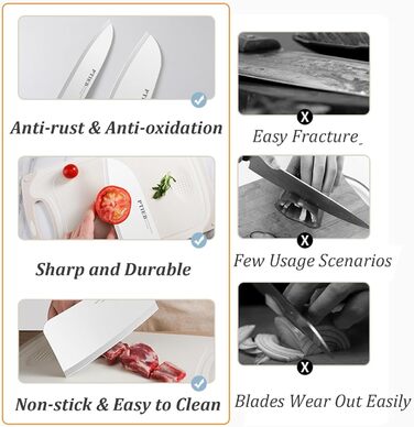 Набір кухонних ножів 7 предметів: сталеві ножі з підставкою, антикорозійні, антипригарні, гострі. З дощечкою та ножицями