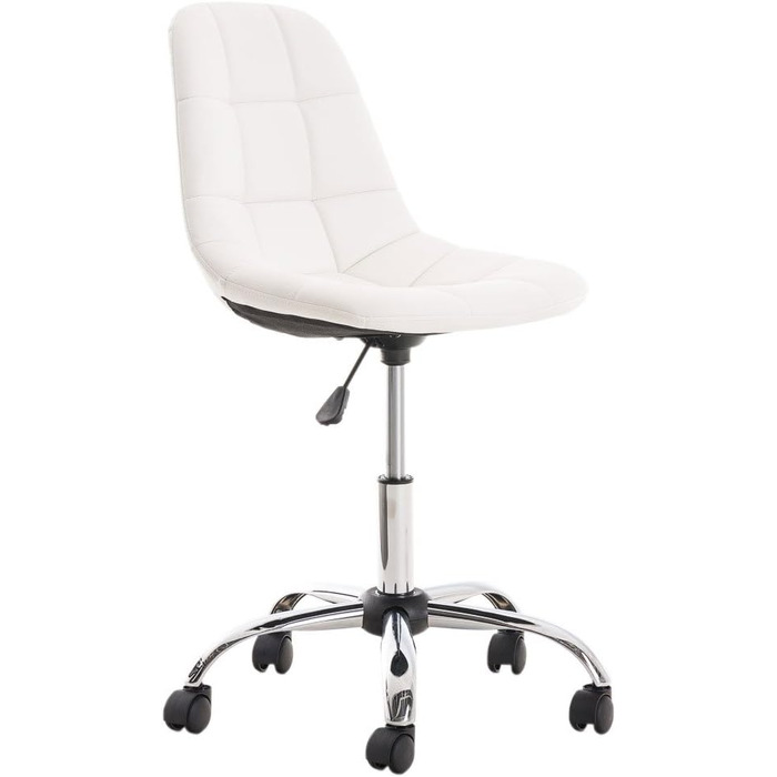 Офісне крісло CLP Emil - регульована висота, поворотний, з штучною шкірою, білий колір