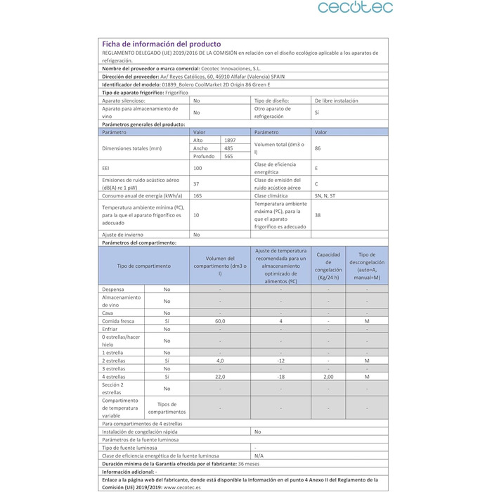Холодильник Cecotec Bolero CoolMarket 2D Origin 86L: Ретро дизайн, 86 літрів, клас E, зелений колір