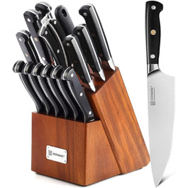 Набір кухонних ножів Keemake 8+15 шт. з бруском: кухонні ножі, ніж для хліба, ніж для м'яса, кухонні аксесуари