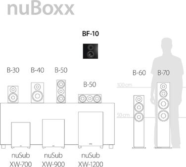 Настінна акустика Nubert nuBoxx BF-10 2 пасивні бокси Домашній кінотеатр і музика Полиця/Стінка до 80 Гц (3 дБ)