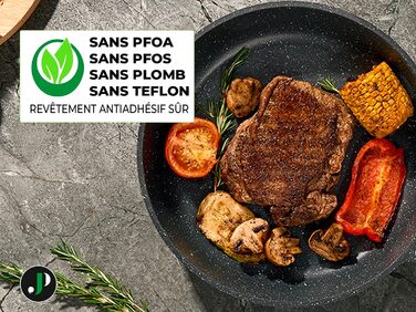 Набір кухонного посуду Just Perfecto 18 предметів з антипригарним покриттям, знімні ручки, для всіх типів плит (індукційні), без PFOA, чорний