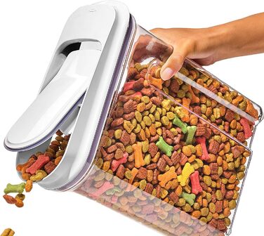 Контейнер OXO Good Grips Pet POP для корму для тварин, 4.2 л з лопаткою | Ідеально для до 1,8 кг корму для собак або 1,6 кг для котів | Герметичний, BPA-free