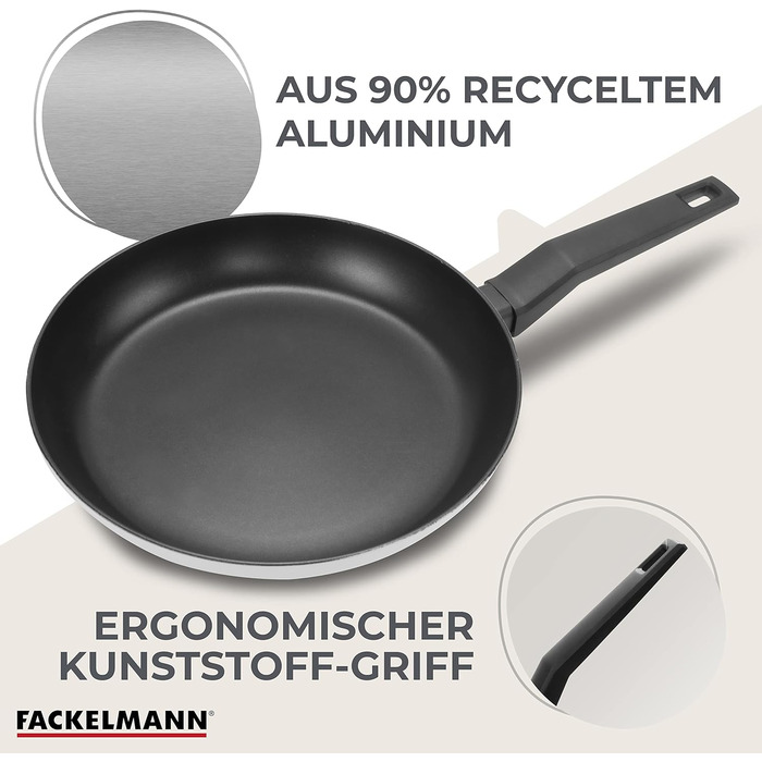Сковорідки Fackelmann з 2 частин Balance з антипригарним покриттям, перероблений алюміній, ергономічна ручка (28 см)