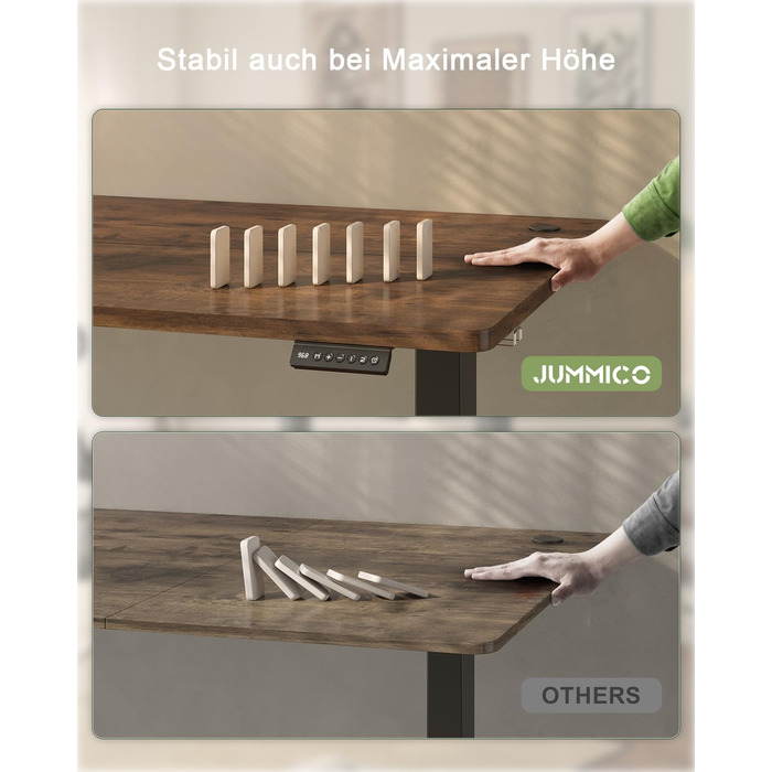 Регульований стіл JUMMICO 80x60 см з USB-роз'ємом: електричний, ергономічний, для офісу та дому