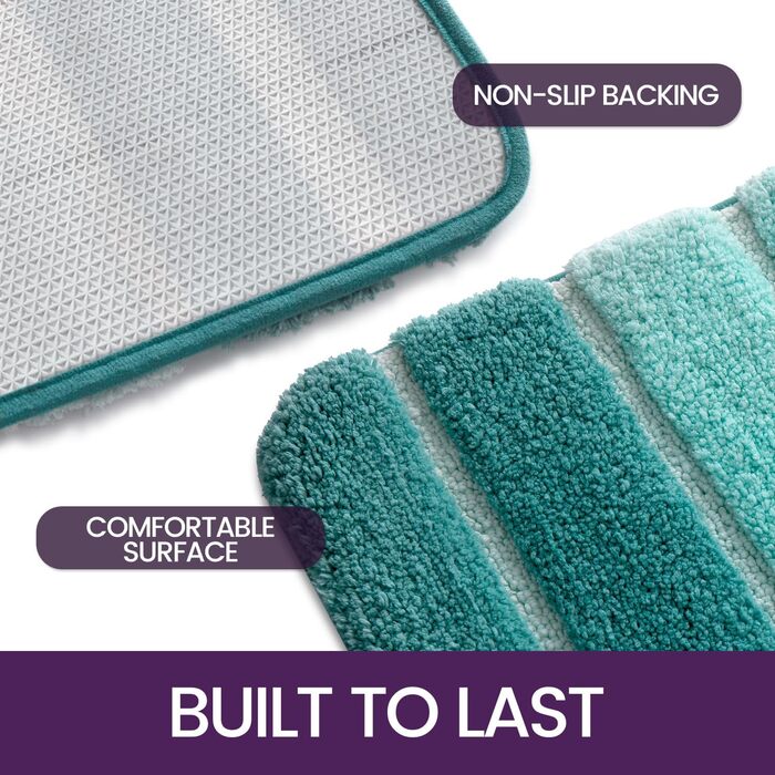 Нековзна килимок для ванної кімнати DEXI 50 x 80 см, м'який, швидковисихаючий, для ванни, душу, зеленого кольору