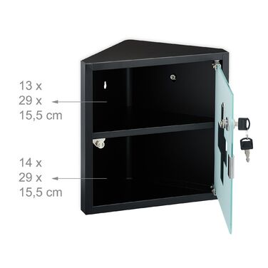 Шафка для медикаментів Relaxdays зі скляними дверцятами