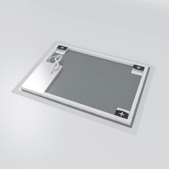 Дзеркало для ванної кімнати AQUABATOS 50x70 см LED з підсвічуванням, сенсорним вимикачем, регулюванням температури світла (6400K), IP44, CE, енергозберігаюче, серія Echos