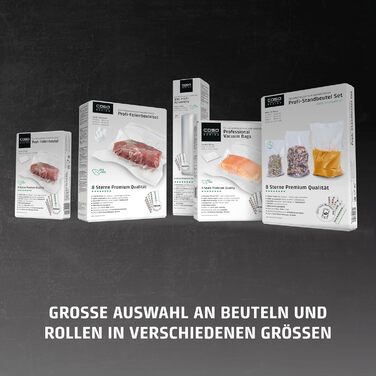 Вакууматор CASO VC10 для продуктів харчування, пристрій для вакуумування з 30 см швом та набором із 10 пакетів
