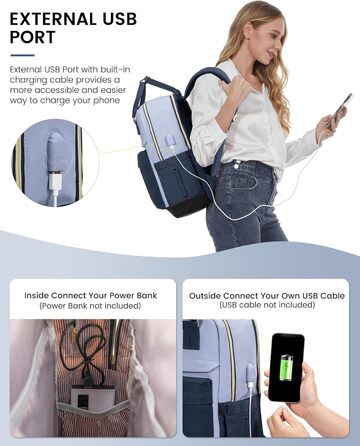 LOVEVOOK Рюкзак для жінок, рюкзак для ноутбука, рюкзак-рюкзак для подорожей, водонепроникний, сумка для роботи, рюкзак для жінок, велика шкільна сумка для підлітків, елегантний для школи, університету, подорожей, роботи, офісу, бежевий, хакі (15,6 дюймів,