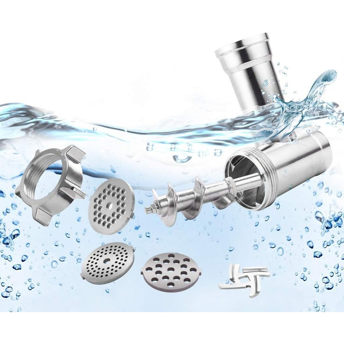 Електрична м'ясорубка з нержавіючої сталі з 3-ма дисками, ножем та насадкою для кубиків, ETL-сертифікат, 2000 Вт, чорний