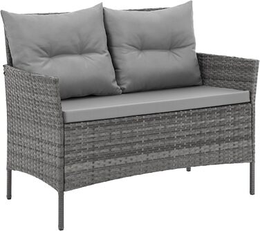 Садовий набір SVITA Dallas з поліротангу 4 предмети: 2 крісла, диван на 2 місця, стіл - Сірий