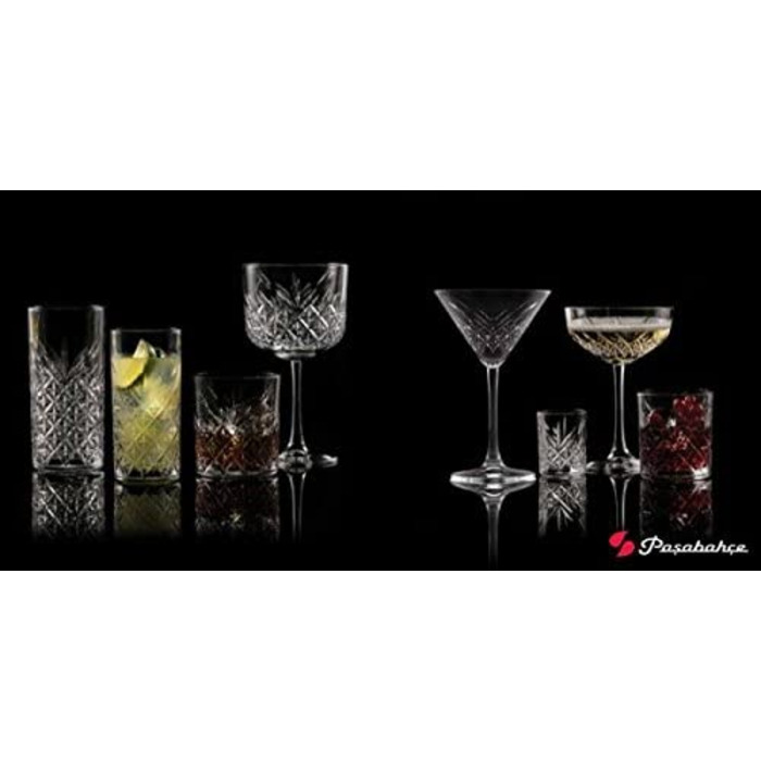 Набір склянок Martini Pasabahce Timeless, 6 шт, кришталевий дизайн, 17.2 см