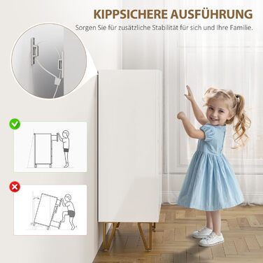 Шафа для взуття HOMCOM з 2 дверцятами, 3 регульовані полиці, на 15-20 пар взуття, 72 x 31,5 x 95 см, білий