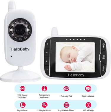 Радіоняня HelloBaby HB32 з камерою та екраном 3.2