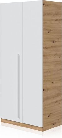 Ліжко дитяче Habitdesign Noa з 2 ящиками, білий та ехо-дуб, 97x77x196 см (без ламелей)