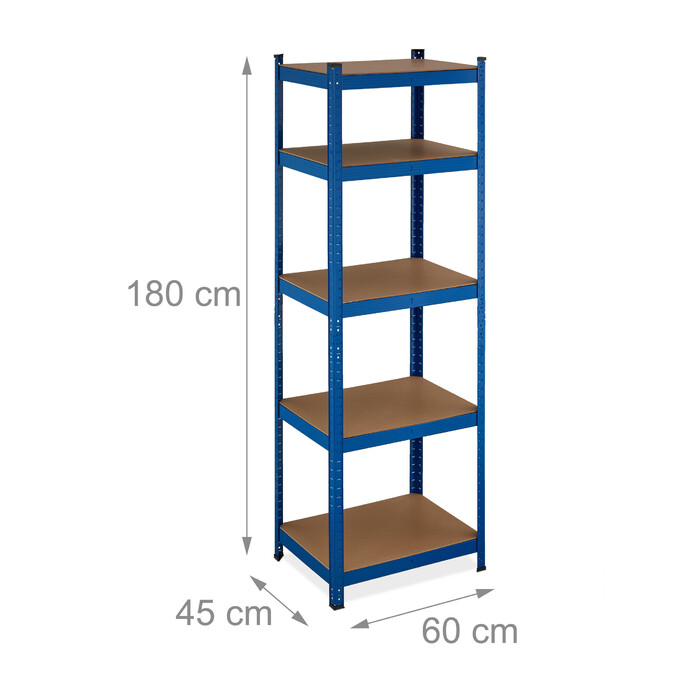 Полиця Relaxdays Blue Heavy Duty з 5 ярусами