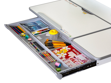 Дитячий стіл Mealux Vancouver Multicolor з полицею S50 (арт. BD-620 W/G MC + S50 WG)