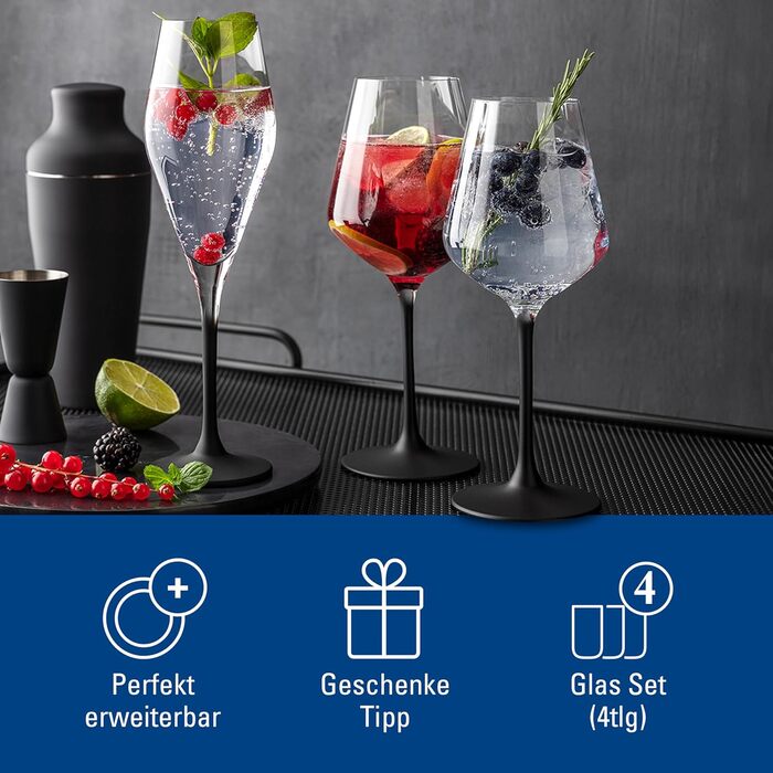 Набір склянок Villeroy & Boch Manufacture Rock (4 шт., 300 мл) з ручним розписом, 300 мл