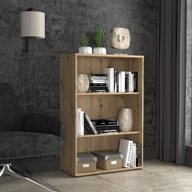 Книжкова шафа Newroom Shelf Artisan Oak Modern - 73.7x111.34.8 см (ШxВxГ) - Шафа з стоячою полицею - Lucius.Fourteen Кабінет Вітальня 09- Полиця V3