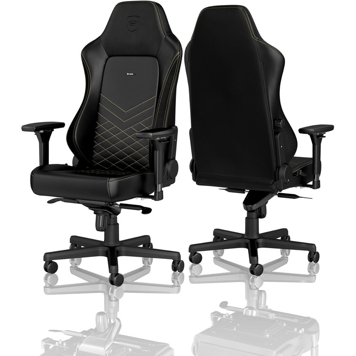Noblechairs HERO: ігровий крісло, офісне крісло, крісло для роботи - PU-шкіра, чорний/золотий